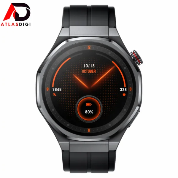 ساعت هوشمند آنر ‏مدل Honor Watch 5 Ultra 2025 بند لاستیکی فلوئوروکربنی مشکی