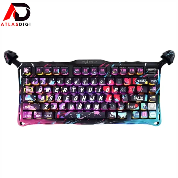 کیبورد مکانیکال گیمینگ گراواستار GravaStar Mercury V75 Pro نئون گرافیتی | نسخه خاص RGB