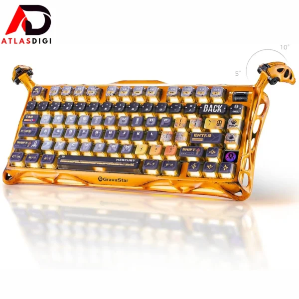 کیبورد مکانیکال گیمینگ گراواستار نسخه ویژه Mercury K1 Pro Special Edition - Battle-Worn Yellow