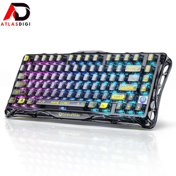 کیبورد مکانیکال گیمینگ گراواستار GravaStar Mercury K1 Lite - Transparent Black