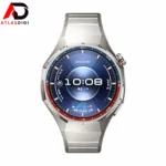 ساعت هوشمند هواوی ‏مدل HUAWEI WATCH GT 6 Pro 2025  با بدنه‌ی نقره‌ای فضایی از جنس آلیاژ تیتانیوم و بند تیتانیومی